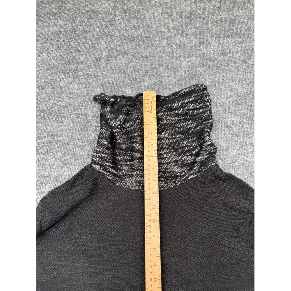 Hollister Womens Small Black White Marled Funnel Neck Pullover Knit Sweater - Picture 6 of 13